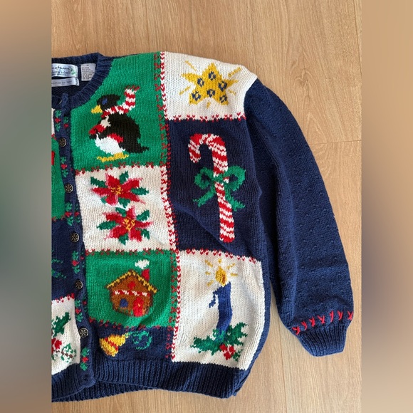 Hand Knit Christmas Sweater 3X Signatures by Northern Isles II - Picture 3 of 9